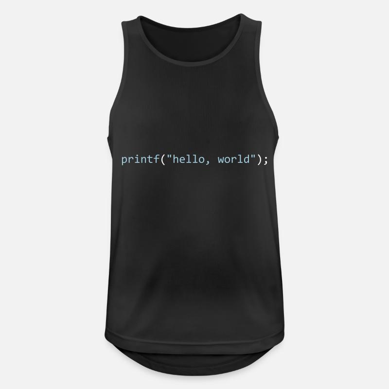 Hello, World - Männer Tank Top atmungsaktiv - Schwarz