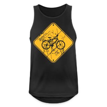 Note de panneau de signalisation de bicyclette - Débardeur respirant Homme - noir - Devant - Nick (188cm)