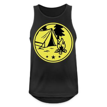 Tent Outdoor Campfire - Men's Breathable Tank Top - black - Front - Nick (188cm)
