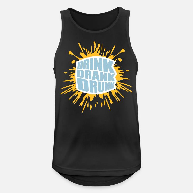 drink drank drunk Zitat - Männer Tank Top atmungsaktiv - Schwarz
