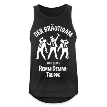 Der Bräutigam Und Seine Remmidemmi-Truppe (JGA, W) - Männer Tank Top atmungsaktiv - Schwarz - Vorne - Nick (188cm)