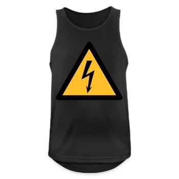 Symbole de danger - High Voltage (2 couleurs) - Débardeur respirant Homme - noir - Devant - Nick (188cm)