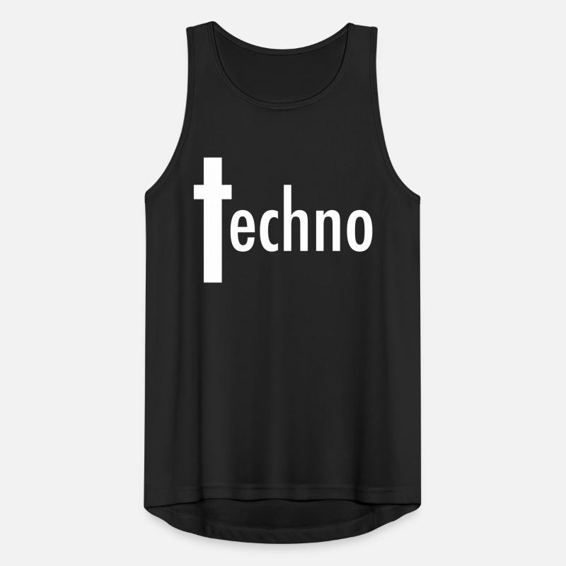 Techno Liebe Kreuz Männer Tank Top atmungsaktiv