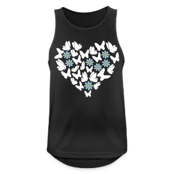 Butterflies in the heart - Men's Breathable Tank Top - black - Front - Nick (188cm)