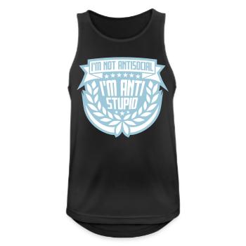 not antisocial anti stupid - Men's Breathable Tank Top - black - Front - Nick (188cm)
