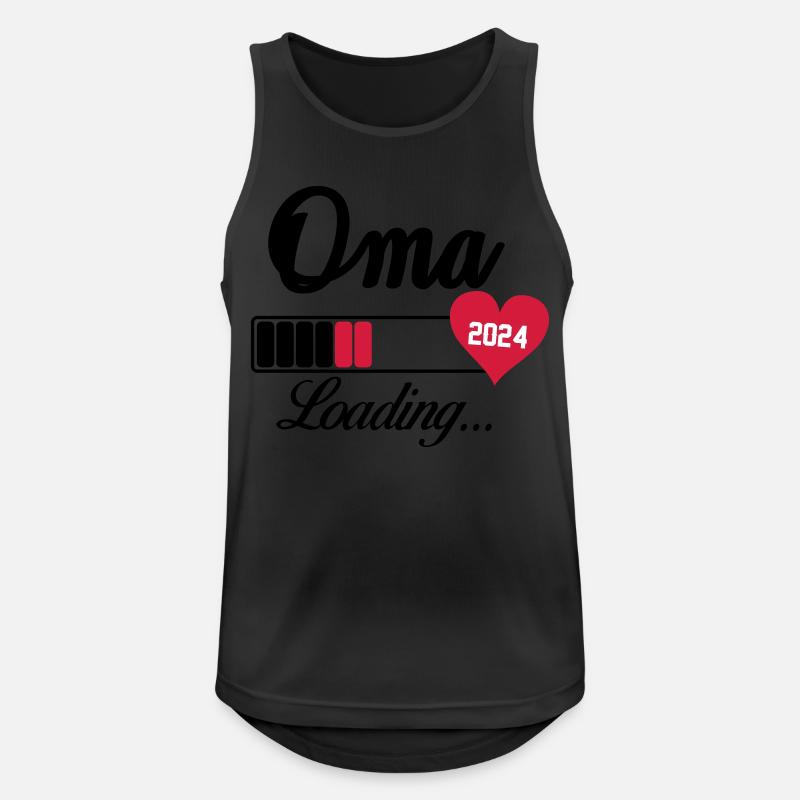 oma loading 2024 - Männer Tank Top atmungsaktiv - Schwarz