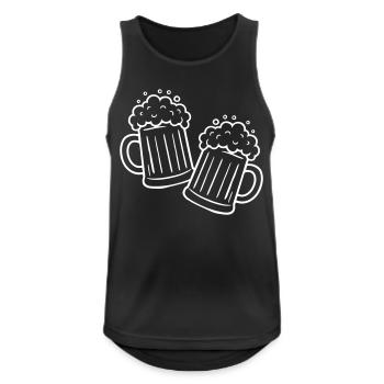 Toasting beer Drinking - Men's Breathable Tank Top - black - Front - Nick (188cm)