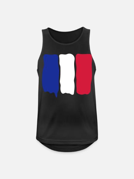 French flag runny paint - Men's Breathable Tank Top - black