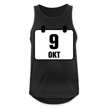 9 october birthday anniversary 2c - Men's Breathable Tank Top - black - Front - Nick (188cm)
