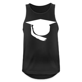 Doktor Hut - Männer Tank Top atmungsaktiv - Schwarz - Vorne - Nick (188cm)