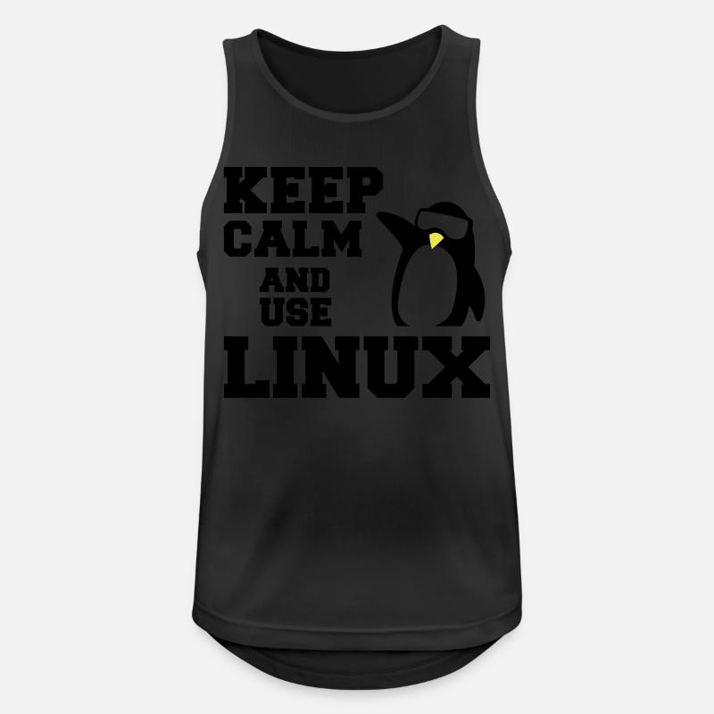 keep calm use linux - Men's Breathable Tank Top - black