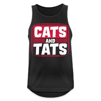 cats and tats Zitat - Männer Tank Top atmungsaktiv - Schwarz - Vorne - Nick (188cm)