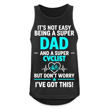 Heart + Cycling – Super Dad Cyclist - Men's Breathable Tank Top - black - Front - Nick (188cm)