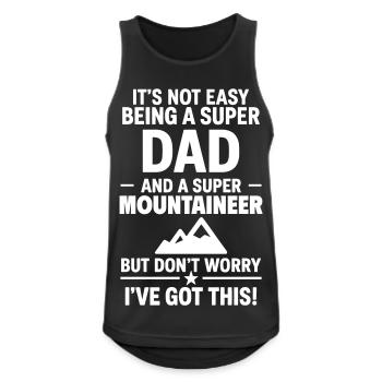 Heart + Mountaineering – Super Dad Mountaineer - Débardeur respirant Homme - noir - Devant - Nick (188cm)