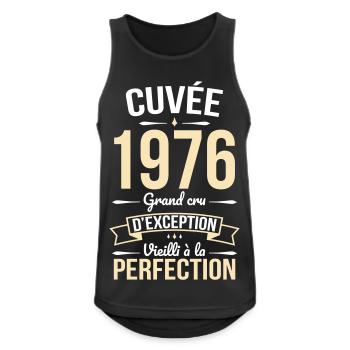 1976 – Perfekt gereift - Männer Tank Top atmungsaktiv - Schwarz - Vorne - Nick (188cm)