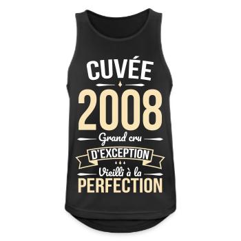 2008 – Perfekt gereift - Männer Tank Top atmungsaktiv - Schwarz - Vorne - Nick (188cm)