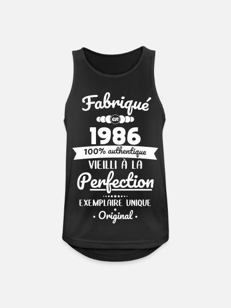 Made in 1986 – Aged to perfection - Men's Breathable Tank Top - black