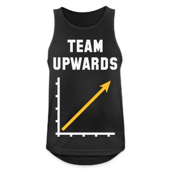 Team Aufwärts (Erfolg / Fortschritt / NEG Gold 2C) - Männer Tank Top atmungsaktiv - Schwarz - Vorne - Nick (188cm)