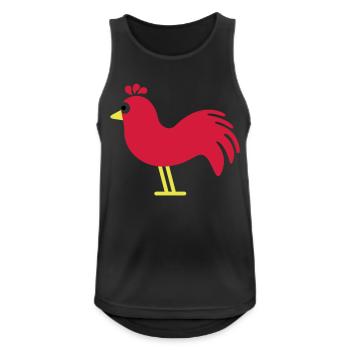 hahn - Männer Tank Top atmungsaktiv - Schwarz - Vorne - Nick (188cm)