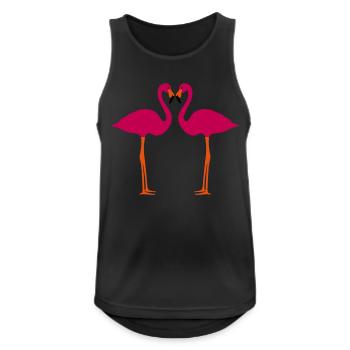 Flamingo, Flamingos, Flamingoes and Heart - Men's Breathable Tank Top - black - Front - Nick (188cm)