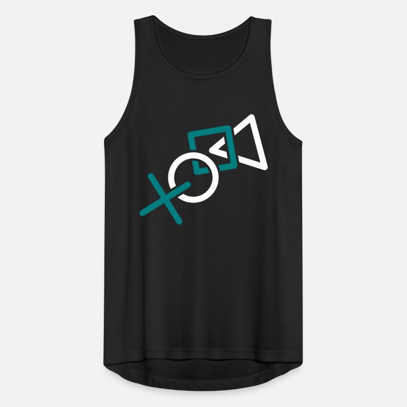 controller silhouette cool X square triangle symbols g Men's Breathable Tank Top