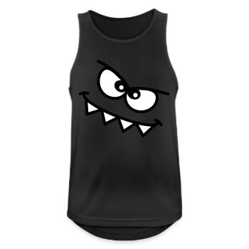 Evil Peeping Cartoon Monster Face Sharp Teeth - Men's Breathable Tank Top - black - Front - Nick (188cm)