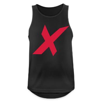 Kreuzchen - Männer Tank Top atmungsaktiv - Schwarz - Vorne - Nick (188cm)