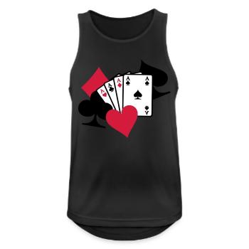 Poker Karten - Männer Tank Top atmungsaktiv - Schwarz - Vorne - Nick (188cm)