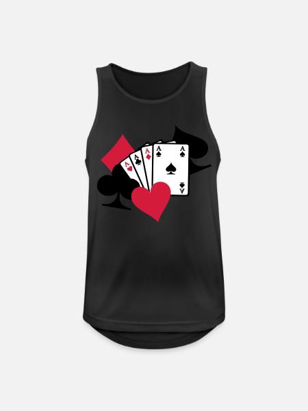 Poker Karten - Männer Tank Top atmungsaktiv - Schwarz