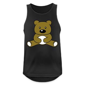 baer suess niedlich sitzen klein comic cartoon cli - Männer Tank Top atmungsaktiv - Schwarz - Vorne - Nick (188cm)