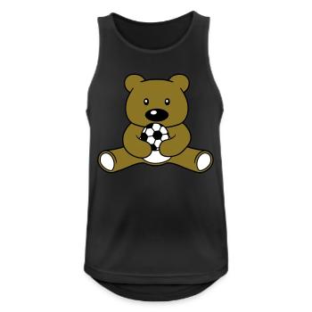 fussball spielen sport verein ball baer suess nied - Männer Tank Top atmungsaktiv - Schwarz - Vorne - Nick (188cm)