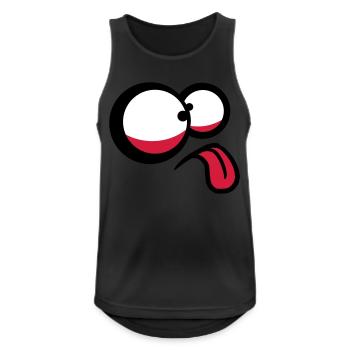 Crazy Comic Face - Débardeur respirant Homme - noir - Devant - Nick (188cm)