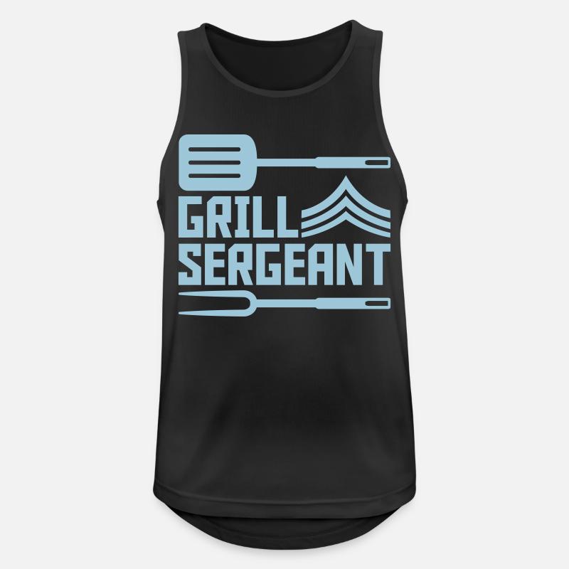 Grill Sergeant Pfannenwender Grillgabel - Männer Tank Top atmungsaktiv - Schwarz