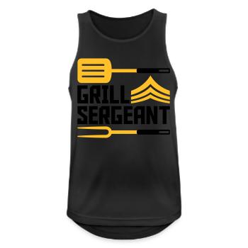 Grillmeister Grill Sergeant BBQ - Männer Tank Top atmungsaktiv - Schwarz - Vorne - Nick (188cm)