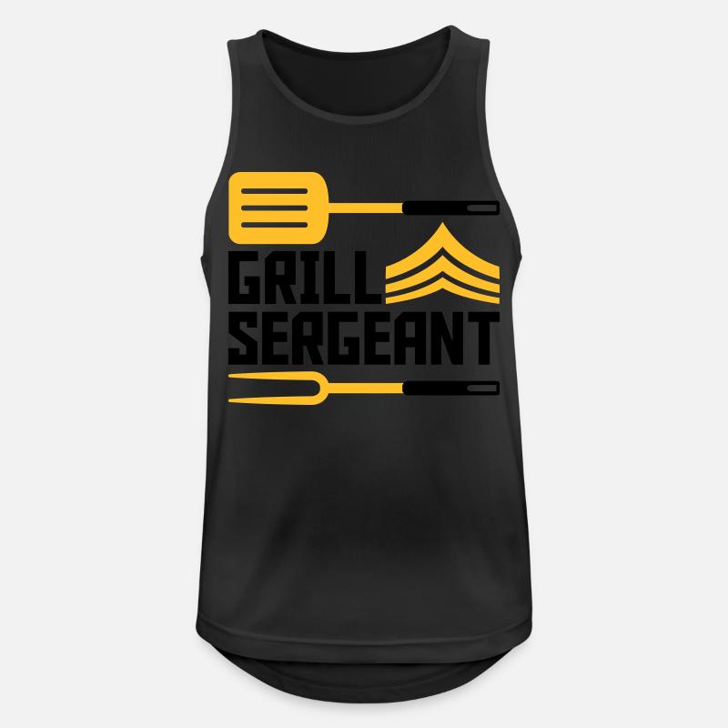Grillmeister Grill Sergeant BBQ - Männer Tank Top atmungsaktiv - Schwarz