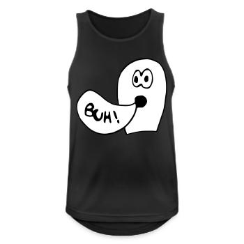 Geist Buh! - Männer Tank Top atmungsaktiv - Schwarz - Vorne - Nick (188cm)