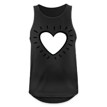 Herz rosa - Männer Tank Top atmungsaktiv - Schwarz - Vorne - Nick (188cm)