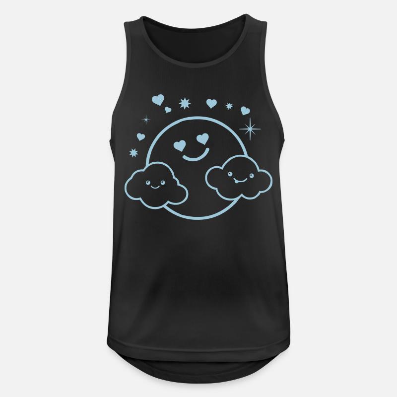 moon clouds hearts copy - Men's Breathable Tank Top - black