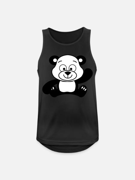 pandabär cute - Männer Tank Top atmungsaktiv - Schwarz