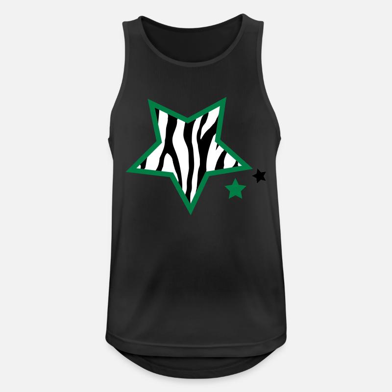 zebrastars - Männer Tank Top atmungsaktiv - Schwarz