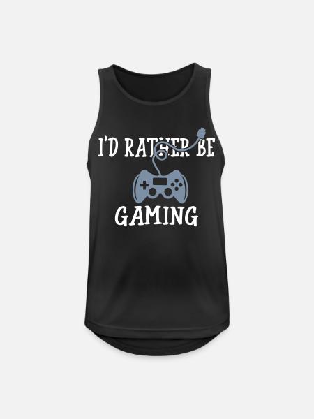 I'd Rather Be Gaming - Männer Tank Top atmungsaktiv - Schwarz