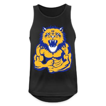 lion corps bodybuilding musculation - Débardeur respirant Homme - noir - Devant - Nick (188cm)