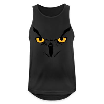 Owl face - Männer Tank Top atmungsaktiv - Schwarz - Vorne - Nick (188cm)