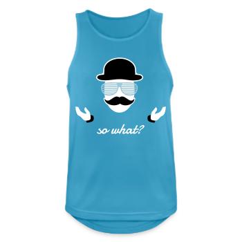so what Sir - Männer Tank Top atmungsaktiv - Saphirblau - Vorne - Nick (188cm)