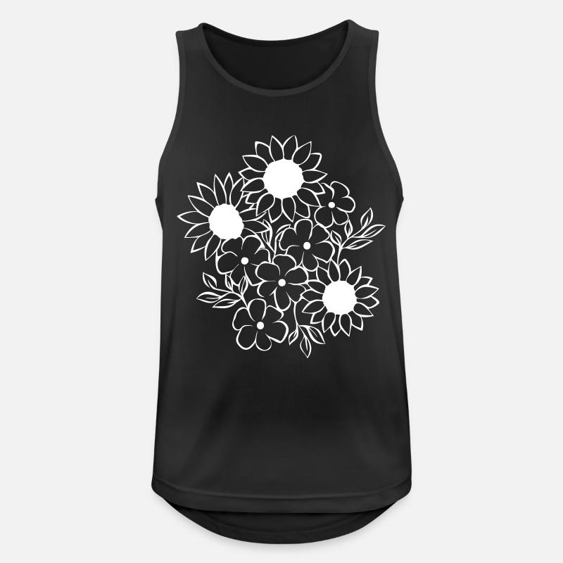 Flowers vector white - Men's Breathable Tank Top - black