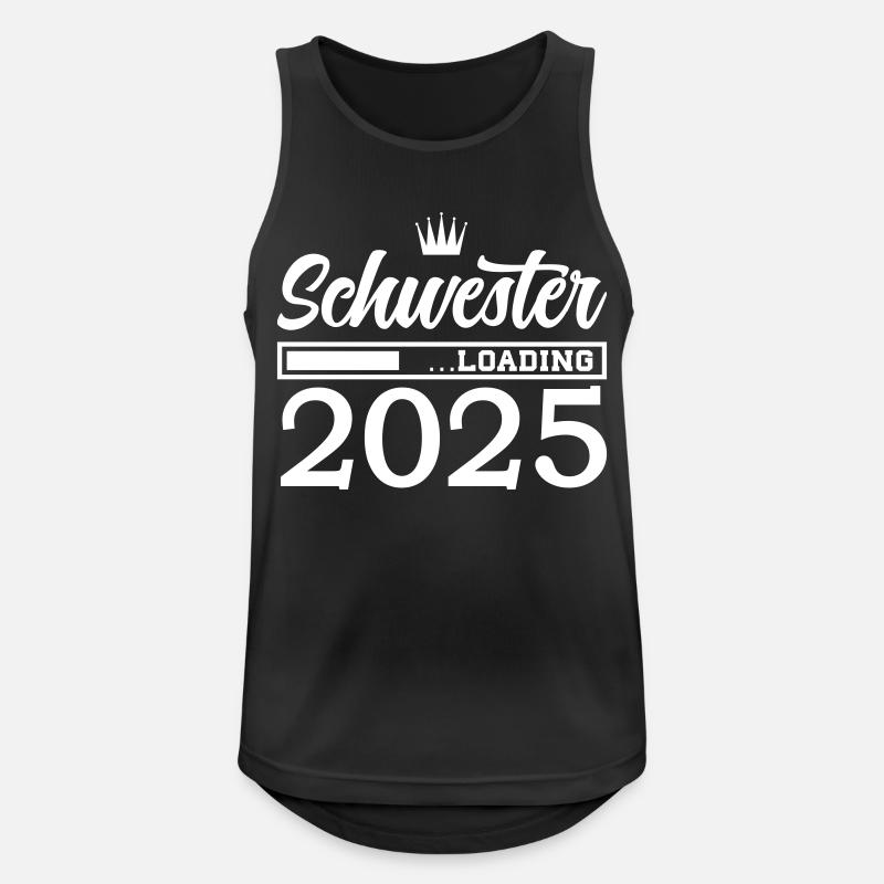 Schwester 2025 Loading - Männer Tank Top atmungsaktiv - Schwarz