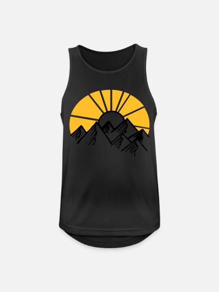 berge - Männer Tank Top atmungsaktiv - Schwarz