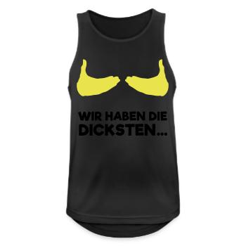 Wir haben die dicksten... - Männer Tank Top atmungsaktiv - Schwarz - Vorne - Nick (188cm)