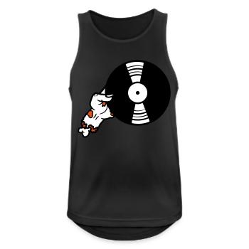dj vinyl platte club musik auflegen disko party fe - Männer Tank Top atmungsaktiv - Schwarz - Vorne - Nick (188cm)