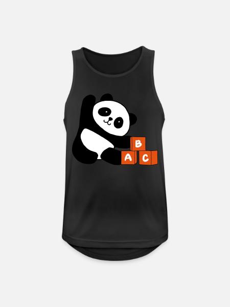 Cubic panda with letters - Men's Breathable Tank Top - black